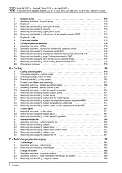 Audi A4 type 8W 2015-2019 petrol engines 150-190 hp repair workshop manual eBook