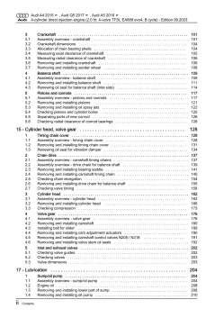 Audi A4 type 8W 2015-2019 petrol engines 150-204 hp repair workshop manual eBook