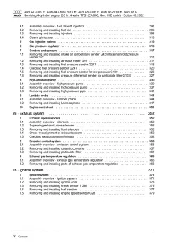 Audi A4 8W 2015-2019 servicing petrol engines 150-190 hp repair manual eBook