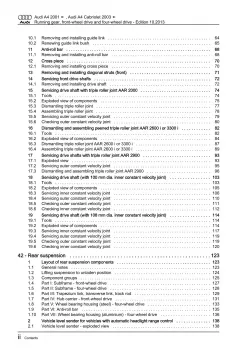 Audi A4 Cabriolet 8H 2002-2009 running gear axles steering repair manual eBook