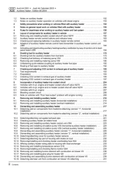 Audi A4 Cabriolet 8H 2002-2009 auxiliary heater repair workshop manual eBook pdf