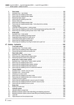 Audi A5 Cabriolet 8F 2009-2016 brake systems repair workshop manual eBook pdf