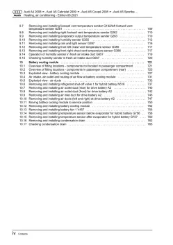 Audi A5 Cabrio 8F 2009-2016 heating air conditioning system repair manual eBook