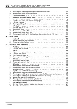 Audi A5 Cabrio 8F 2009-2016 7 speed dual clutch gearbox 0B5 repair manual eBook