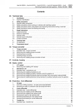 Audi A5 Cabrio 2009-2016 servicing 8 speed automatic gearbox repair manual eBook