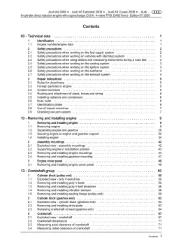 Audi A5 Cabriolet 2009-2016 petrol engines 3.0l 272-333 hp repair manual eBook