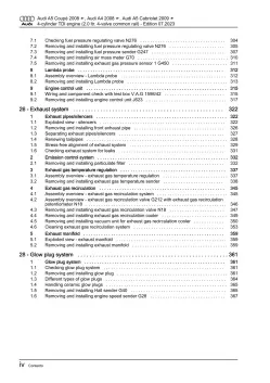 Audi A5 Cabrio 2009-2016 diesel engines 120-170 hp repair workshop manual eBook