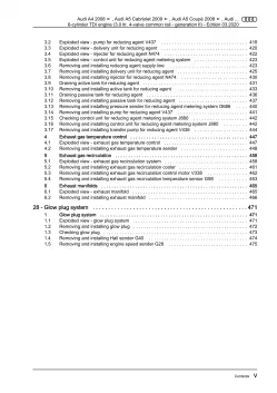 Audi A5 Cabrio 2009-2016 diesel engines 204-245 hp repair workshop manual eBook