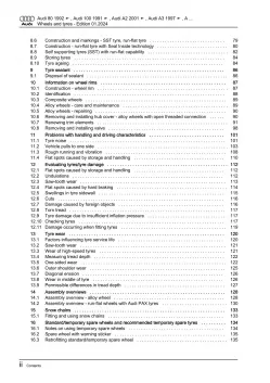 Audi A5 type 8T 2007-2016 wheels tyres general info repair workshop manual eBook