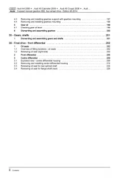 Audi A5 8T 2007-2016 6 speed manual gearbox 0B2 repair workshop manual eBook