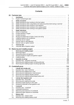 Audi A5 type 8T 2007-2016 6-cyl. petrol engines 3.2l 265 hp repair manual eBook