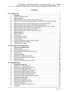 Audi A5 type 8T 2007-2016 diesel engines 204-245 hp repair workshop manual eBook