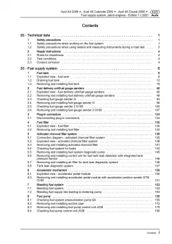 Audi A5 type 8T 2007-2016 fuel supply system petrol engines repair manual eBook