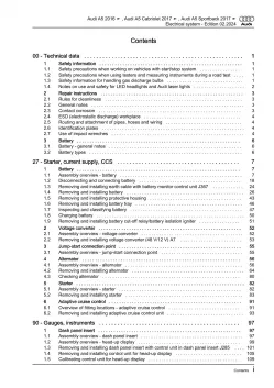 Audi A5 type F5 2016-2019 electrical system repair workshop manual eBook guide