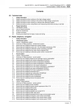 Audi A5 F5 2016-2019 communication radio navigation repair workshop manual eBook