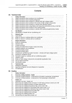 Audi A5 type F5 2016-2019 heating air conditioning system repair manual eBook