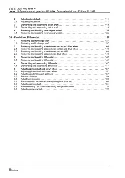 Audi A6 4A 1990-1997 5 speed manual gearbox 012 01W repair workshop manual eBook