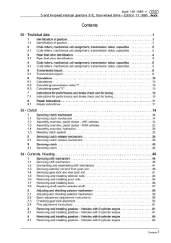 Audi A6 4A 1990-1997 5 6 speed manual gearbox 01E awd 4wd repair manual eBook