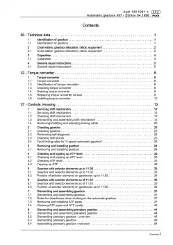 Audi A6 4A 1990-1997 4 speed automatic gearbox 097 repair workshop manual eBook