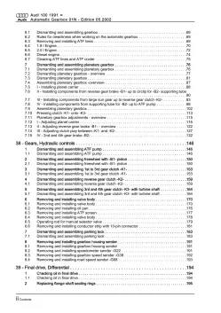 Audi A6 4A 1990-1997 4 speed automatic gearbox 01N repair workshop manual eBook