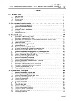 Audi A6 type 4A 1990-1997 diesel engine mechanics 1.9l 90 hp repair manual eBook