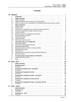 Audi A6 type 4B 1997-2005 body repairs workshop manual eBook guide pdf