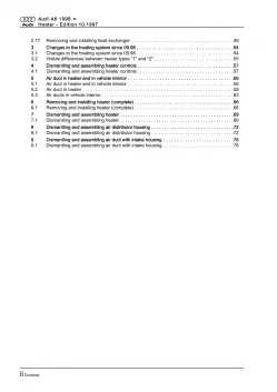 Audi A6 type 4B 1997-2005 heating system repair workshop manual eBook pdf