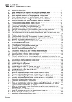 Audi A6 type 4B 1997-2005 auxiliary heater repair workshop manual eBook pdf