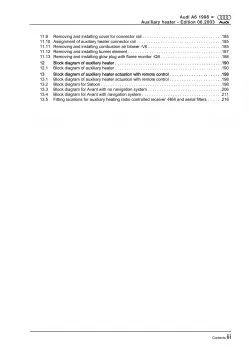 Audi A6 type 4B 1997-2005 auxiliary heater repair workshop manual eBook pdf