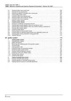 Audi A6 4B (97-05) motronic injection ignition system 193 hp repair manual eBook