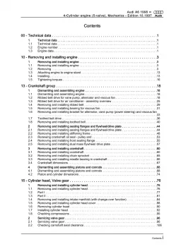 Audi A6 4B 1997-2005 4-cyl. petrol engine mechanics 125 hp repair manual eBook