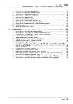 Audi A6 type 4B 1997-2005 petrol engine mechanics 136-193 hp repair manual eBook