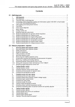 Audi A6 4B (99-05) diesel injection glow plug system 110 hp repair manual eBook