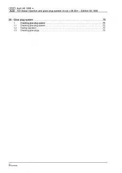 Audi A6 4B (99-05) diesel injection glow plug system 110 hp repair manual eBook