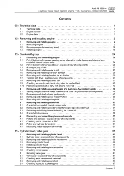 Audi A6 4B 1997-2005 4-cyl. diesel engine mechanics 110 hp repair manual eBook