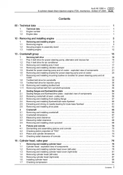 Audi A6 type 4B 1997-2005 diesel engine mechanics 150-180 hp repair manual eBook