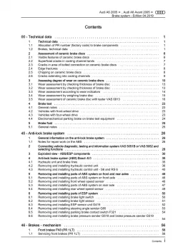 Audi A6 type 4F 2004-2011 brake systems repair workshop manual eBook pdf