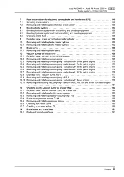 Audi A6 type 4F 2004-2011 brake systems repair workshop manual eBook pdf