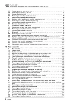 Audi A6 4F 2004-2011 running gear axles steering fwd awd repair manual eBook