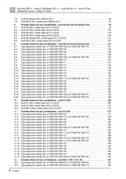 Audi A6 type 4F 2004-2011 wheels and tyres repair workshop manual eBook pdf