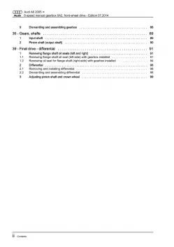 Audi A6 4F 2004-2011 6 speed manual gearbox 0A2 repair workshop manual eBook