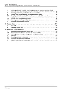 Audi A6 4F 2004-2011 6 speed manual gearbox 0A3 repair workshop manual eBook