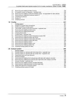 Audi A6 4F 2004-2011 petrol engine mechanics 3.2l 249-256 hp repair manual eBook