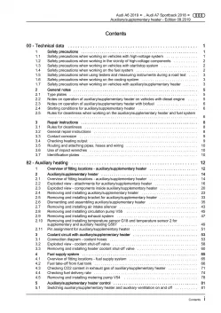 Audi A6 4K 2018-2023 auxiliary supplementary heater repair workshop manual eBook