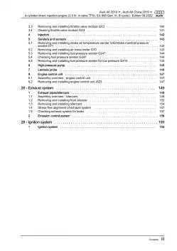 Audi A6 4K 2018-2023 petrol engines 2.0l 190 hp repair workshop manual eBook