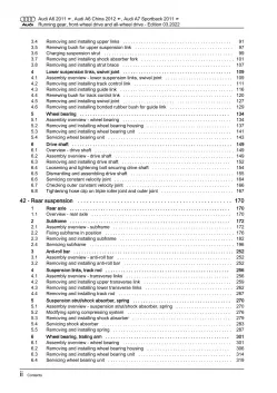 Audi A7 4G 2010-2018 running gear axles steering fwd awd repair manual eBook