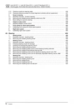 Audi A7 4G 2010-2018 running gear axles steering fwd awd repair manual eBook