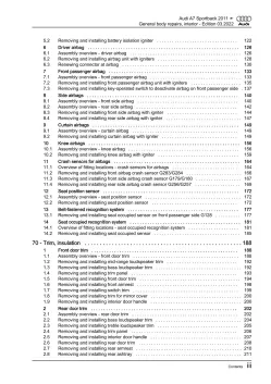 Audi A7 4G 2010-2018 general body repairs interior guide workshop manual eBook