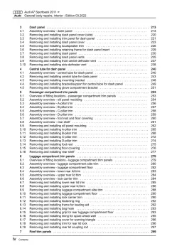 Audi A7 4G 2010-2018 general body repairs interior guide workshop manual eBook