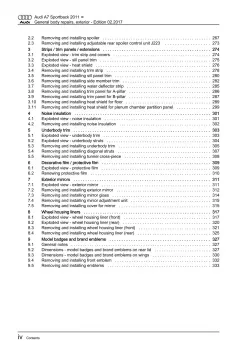 Audi A7 4G 2010-2018 general body repairs exterior guide workshop manual eBook